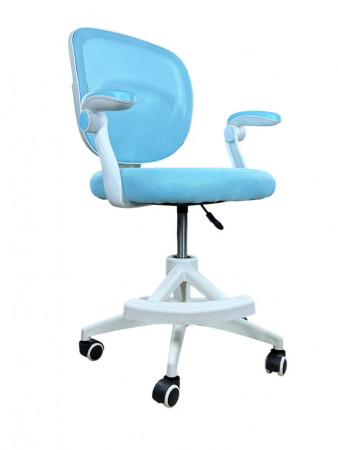 Кресло вращающееся детское с подставкой для ног Perfect KIDS BLUE 