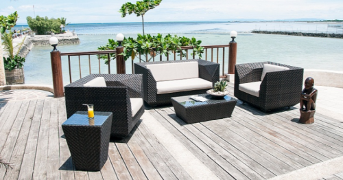 Стол кофейный из техноротанга Alexander Rose TEA- OCEAN MALDIVES TABLE 1.0M X 0.6M