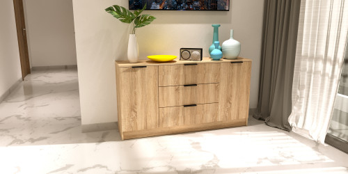 Комод на 3 ящика и 2 двери ViA- Сити 4