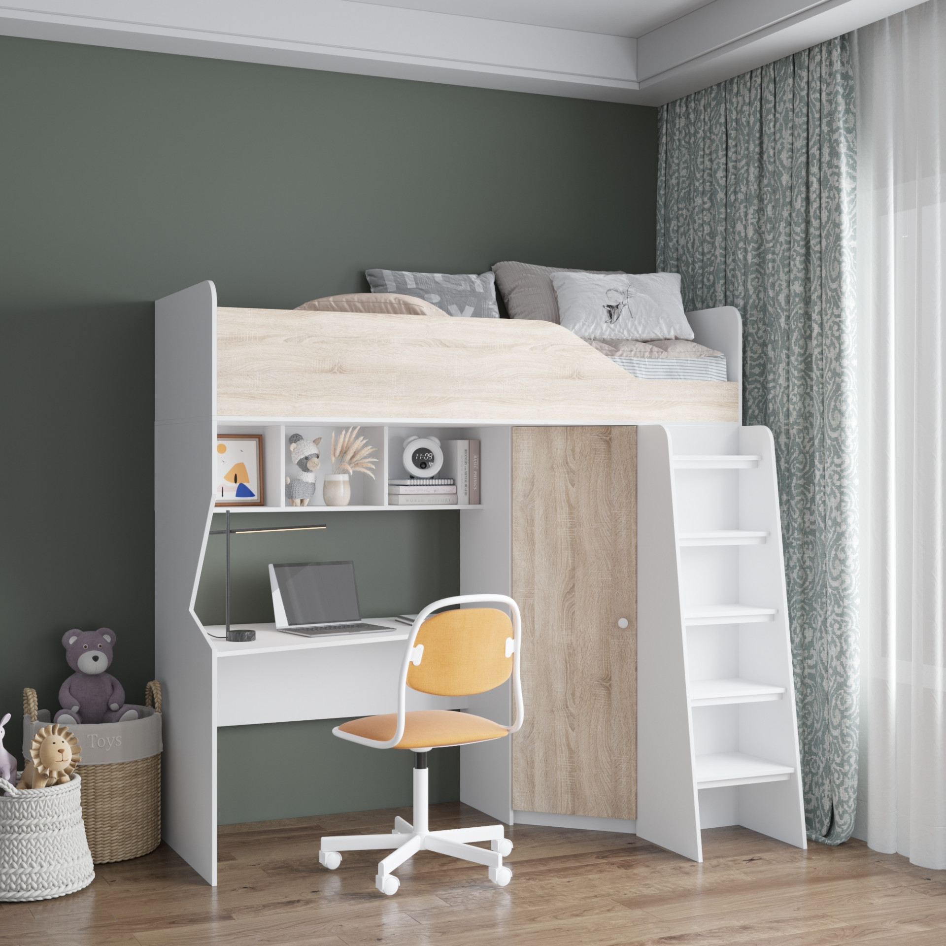 Детская кровать 3 в 1 195х202х83 KOD- КР-Горище