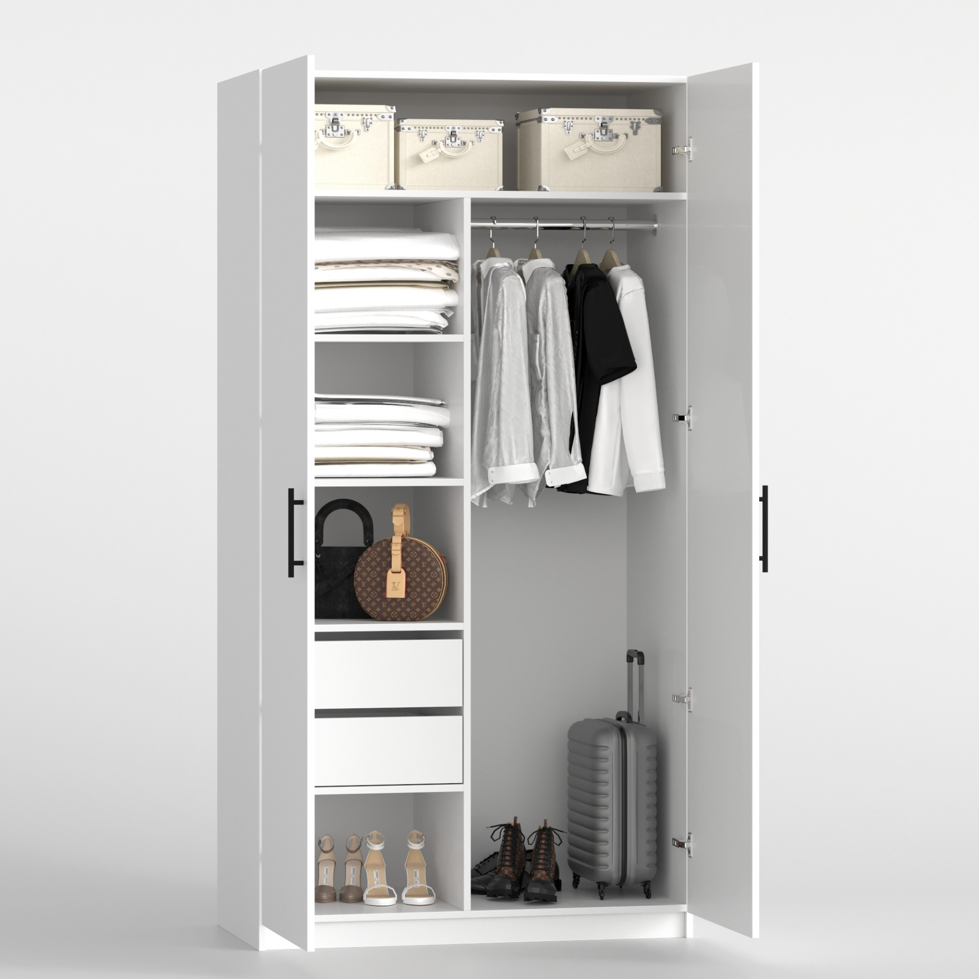 Шкаф 195х100х52 cм KOD- ШК-100 ящ