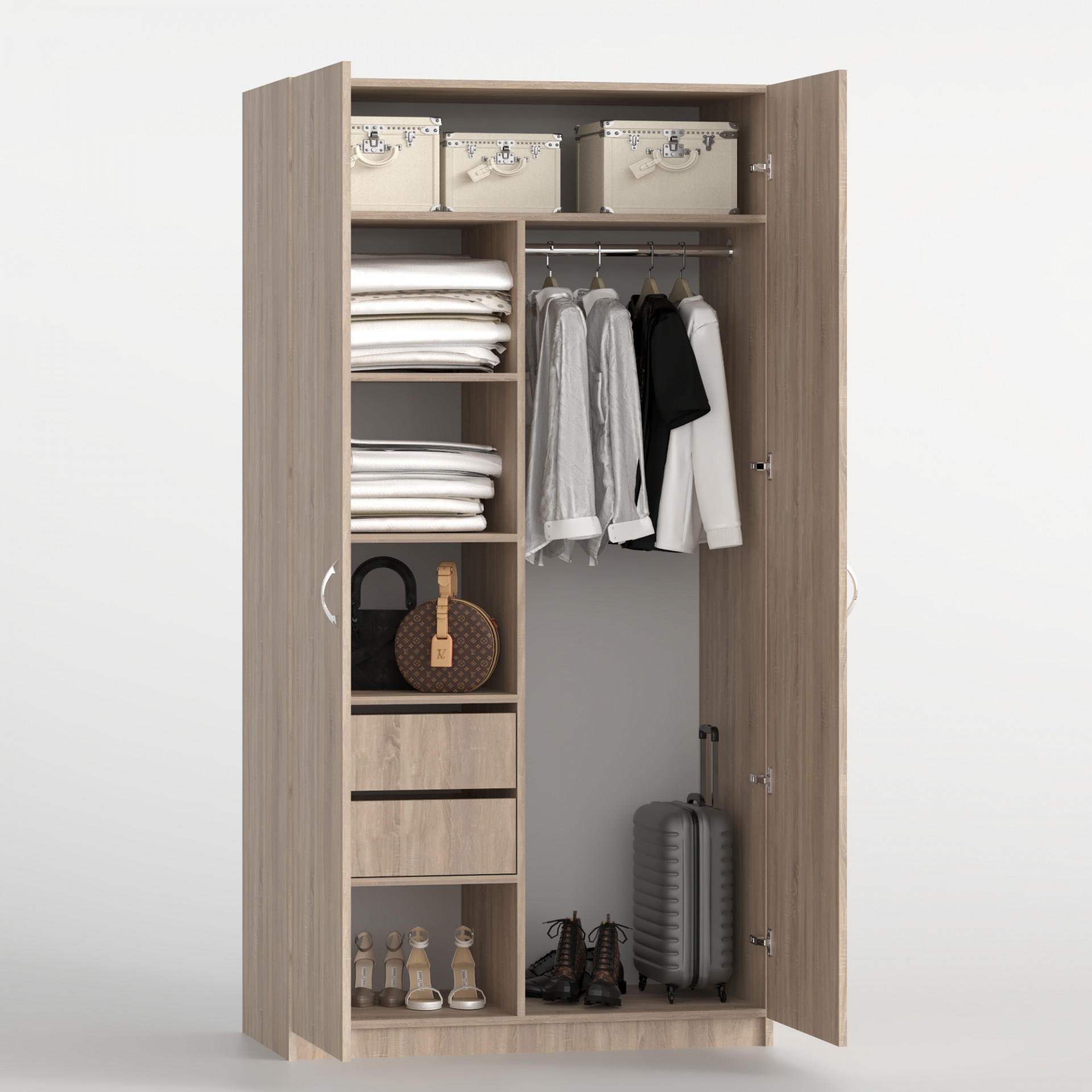 Шкаф 195х100х52 cм KOD- ШК-100 ящ