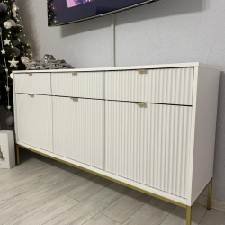 Комод PIASKI NOVA KSZ154, ДСП/МДФ/Белый, 154х83х39см 