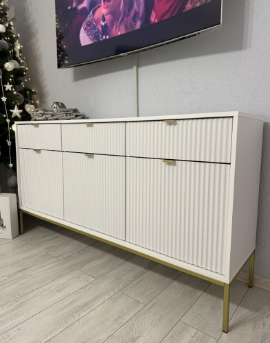 Комод PIASKI NOVA KSZ154, ДСП/МДФ/Белый, 154х83х39см 