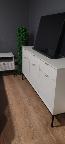 Комод PIASKI NOVA KSZ154, ДСП/МДФ/Белый, 154х83х39см 