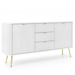 Комод Perfect Home Зова/Zova 2-дверный с 3 ящиками и золотыми ножками KSZ168 Белый