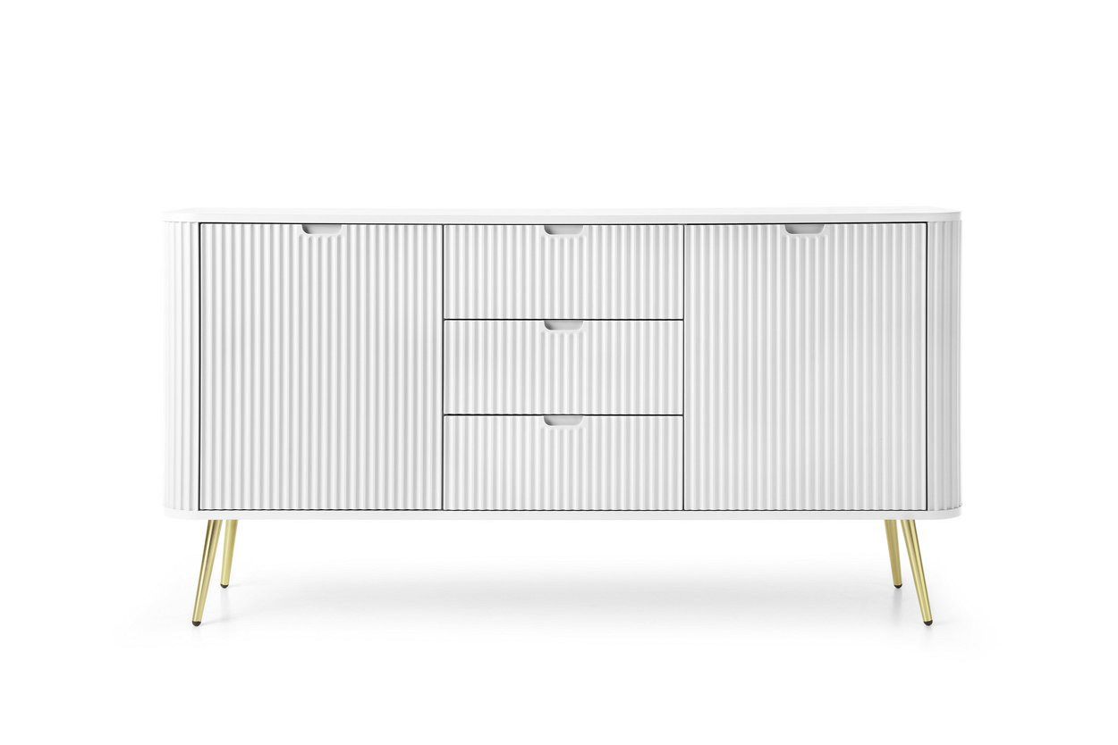 Комод Perfect Home Зова/Zova 2-дверный с 3 ящиками и золотыми ножками KSZ168 Белый
