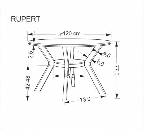 Стол круглый HALMAR RUPERT орех
