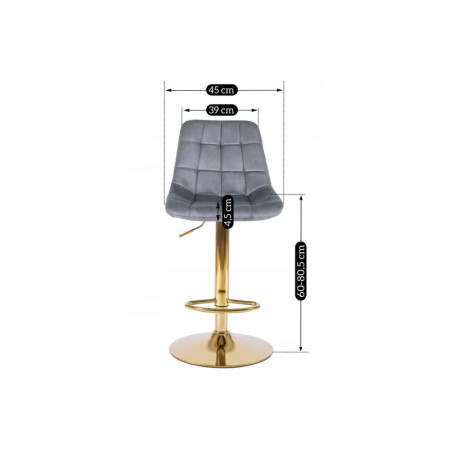 Барный стул Ont- Arcos велюр Зеленый/золотая опора