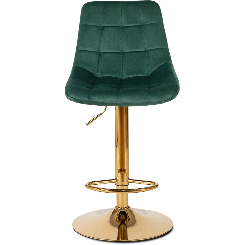 Барный стул Ont- Arcos велюр Зеленый/золотая опора