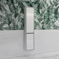 Шкаф настенный на 2 двери для ванной Helvetia IRVINE 309WNP07 (белый/черный/белый глянец)