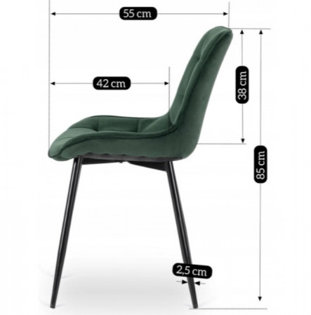 Стул обеденный MEBEL ELITE CHRIS зеленый велюр