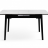 Стол раскладной BIO- Grace Нептун, керамика белый, ноги черные (95/125 см) 