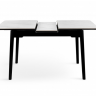 Стол раскладной BIO- Grace Нептун, керамика белый, ноги черные (95/125 см) 