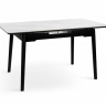 Стол раскладной BIO- Grace Нептун, керамика белый, ноги черные (95/125 см) 