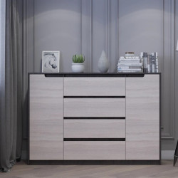 Большой комод EVR- Микс-3 венге + фасад дуб молочный