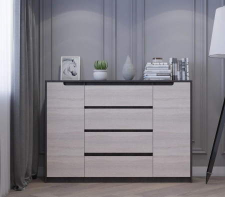 Большой комод EVR- Микс-3 венге + фасад дуб молочный