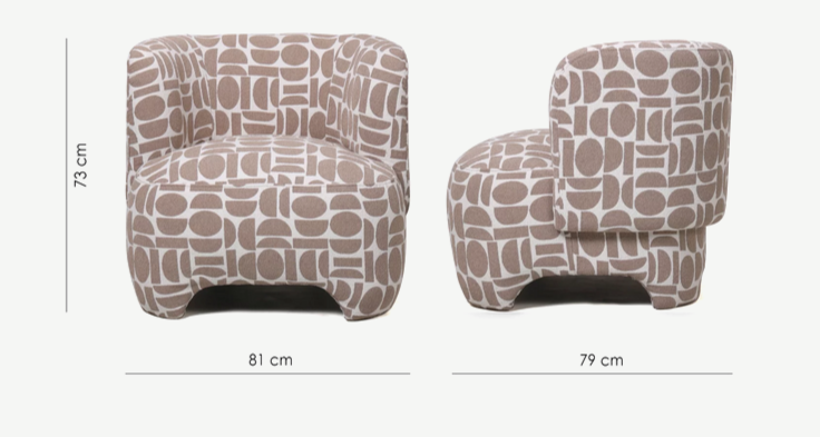 Кресло CRV- Evan Beige dots, бежевый