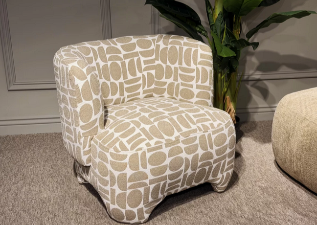 Кресло CRV- Evan Beige dots, бежевый