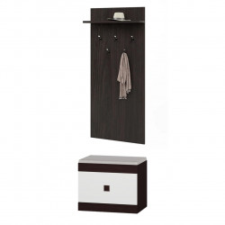 Прихожая с вешалкой и тумбой для обуви EVR- Соната-13 венге + белый