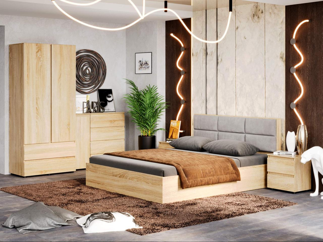 Спальня (модульная) EVR- Лайт-3 дуб Сонома