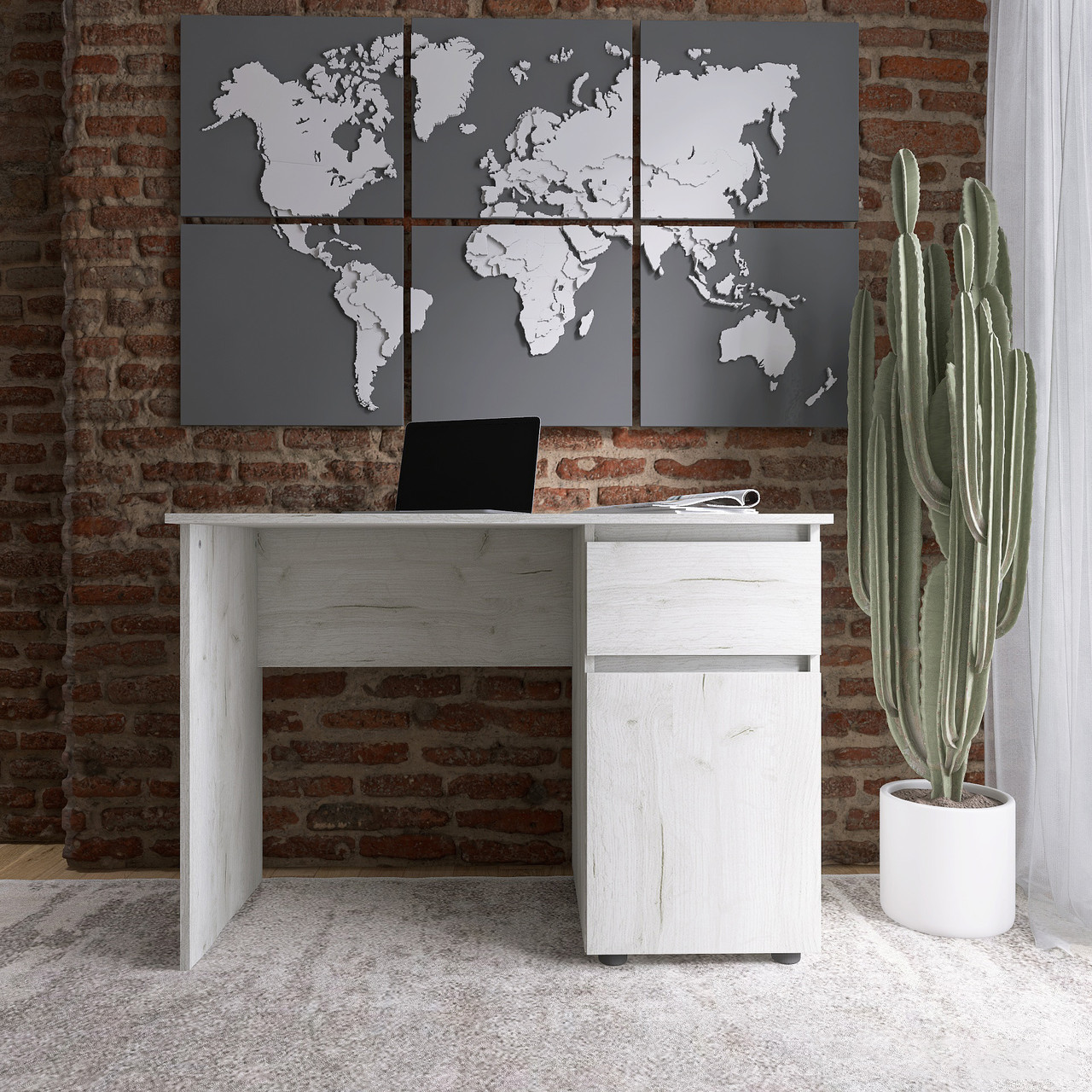 Стол письменный EVR- Лайт СЛ-1 крафт белый