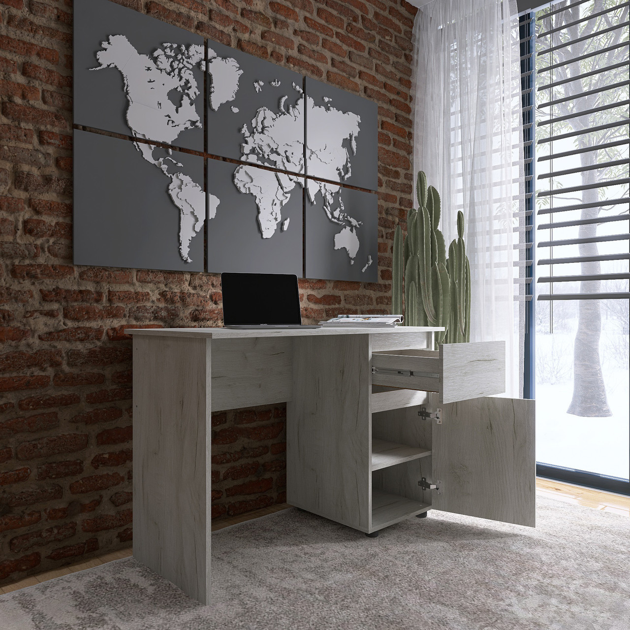 Стол письменный EVR- Лайт СЛ-1 крафт белый