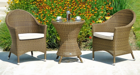 Стол из техноротанга Alexander Rose TEA- SAN MARINO BISTRO TABLE O.6M0 (W/GLASS TOP) 