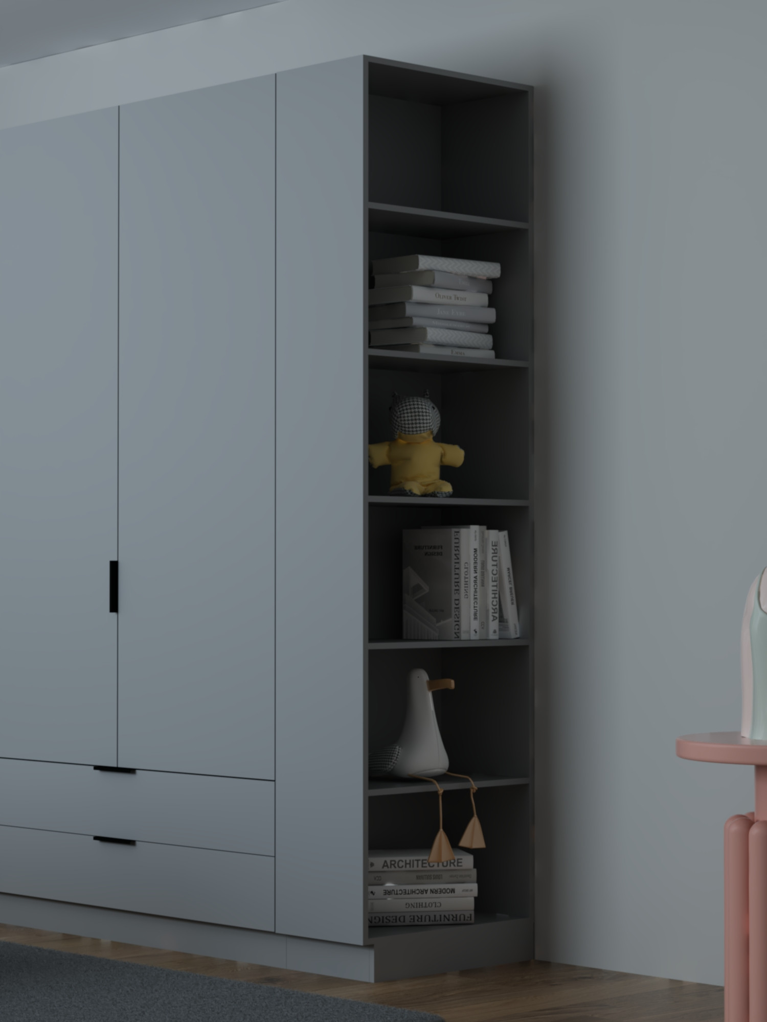 Шкаф-пенал открытый боковой ViA- Сити С-0