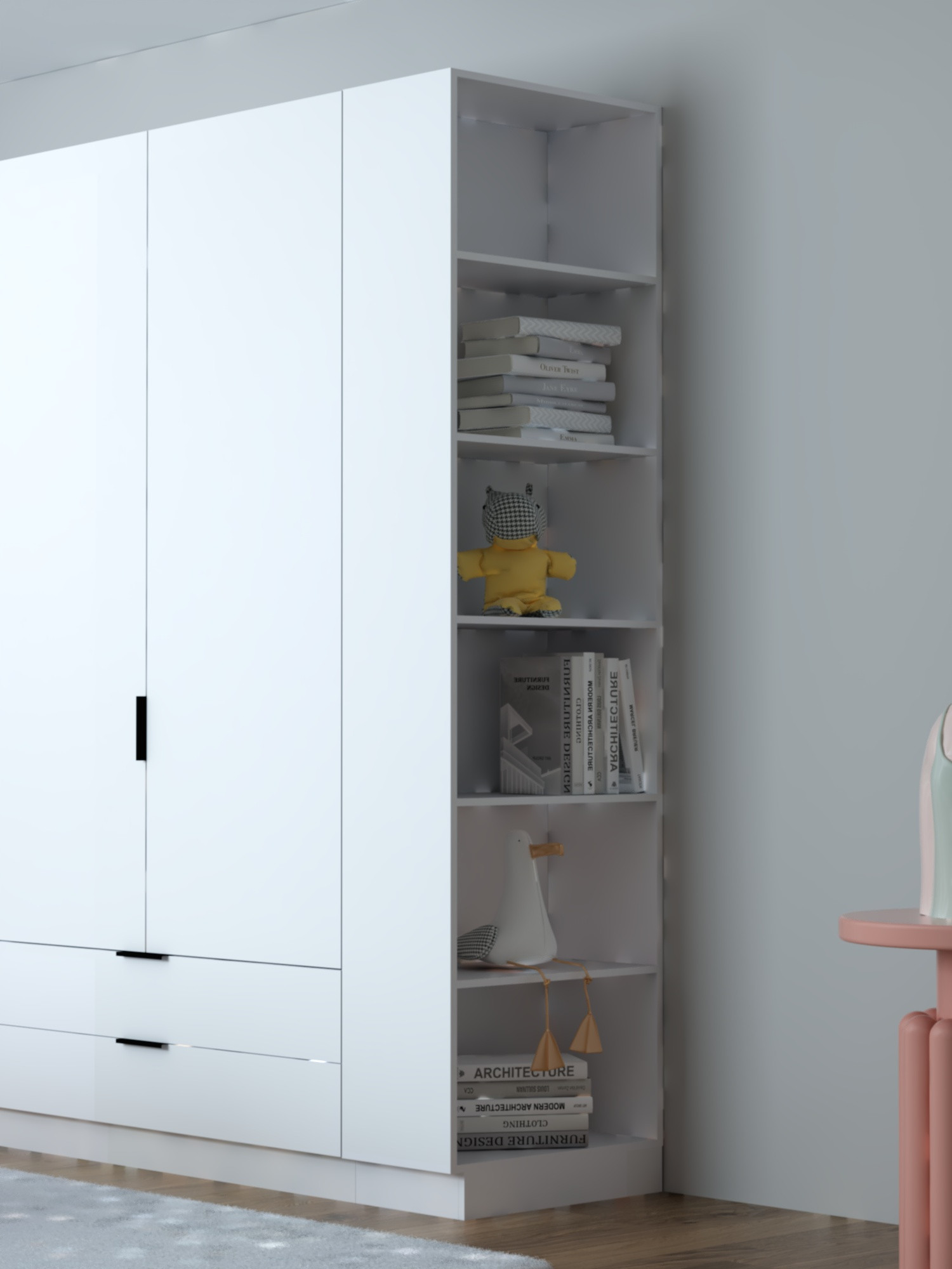 Шкаф-пенал открытый боковой ViA- Сити С-0