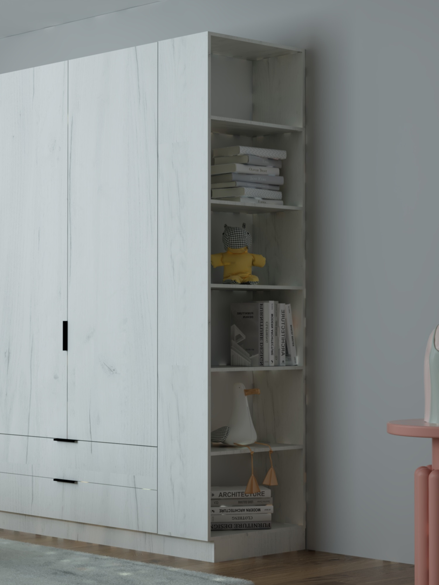 Шкаф-пенал открытый боковой ViA- Сити С-0