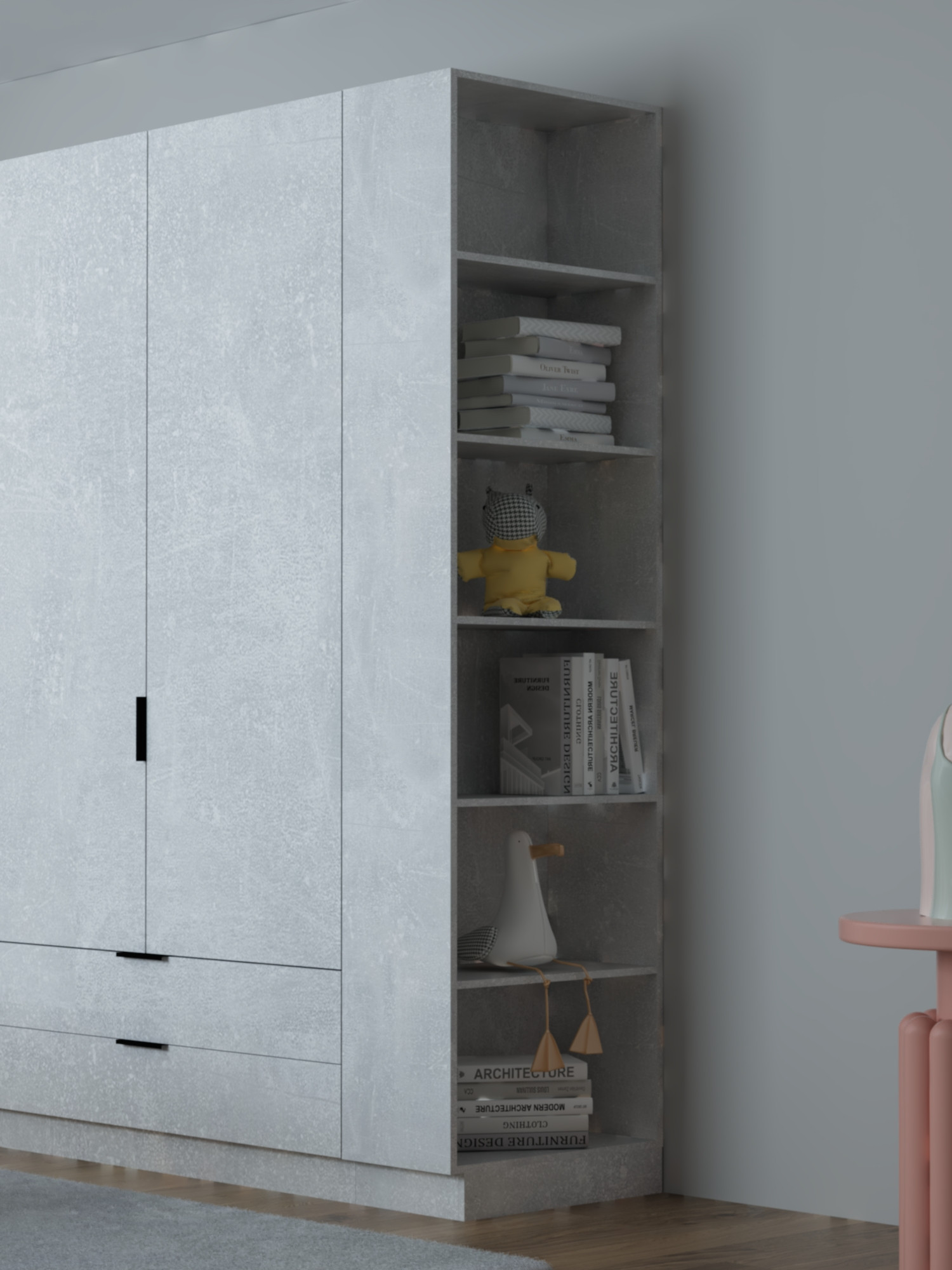 Шкаф-пенал открытый боковой ViA- Сити С-0