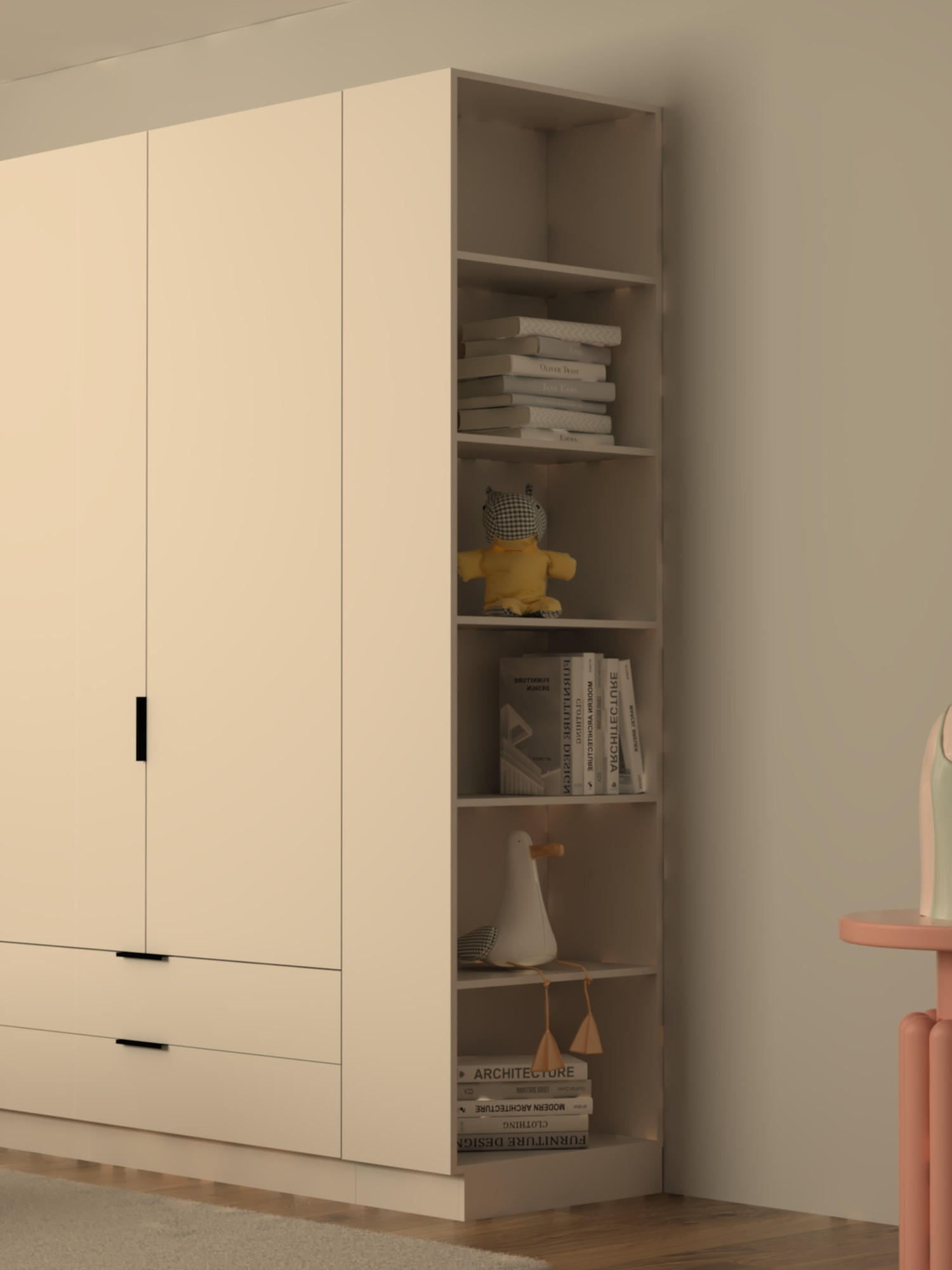 Шкаф-пенал открытый боковой ViA- Сити С-0