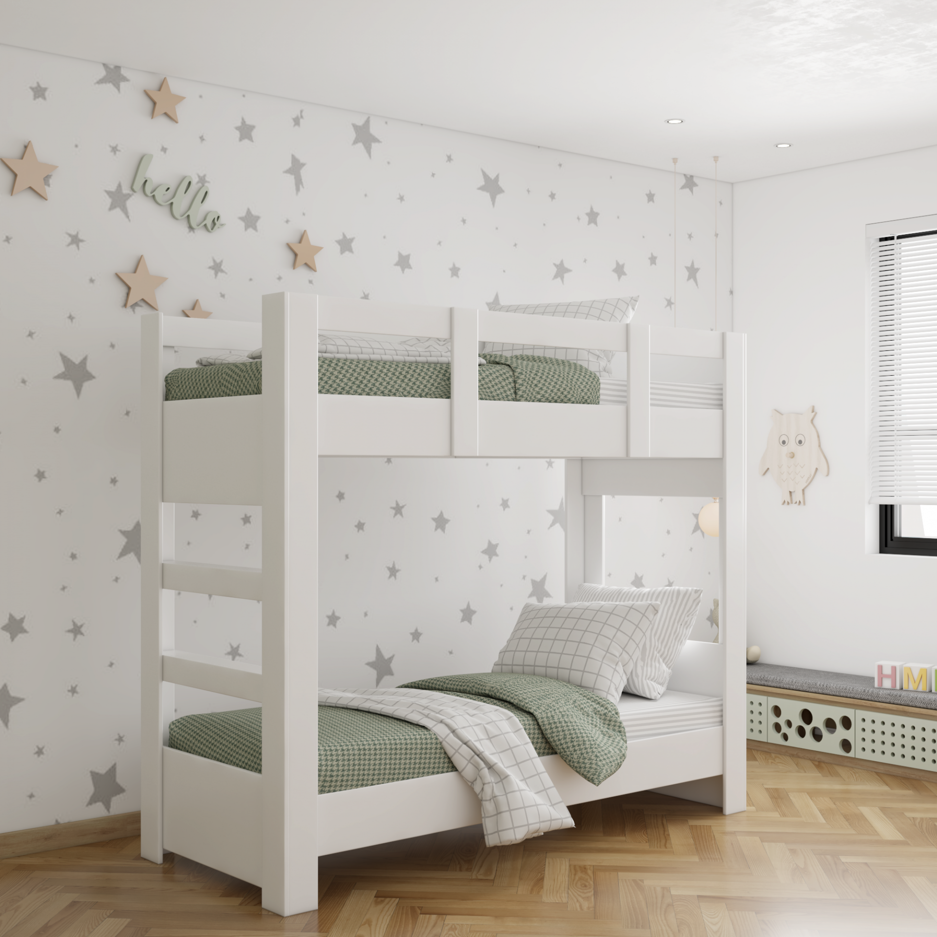 Кровать двухэтажная разборная с ламелями на деревянной основе KOD- Тандем 2