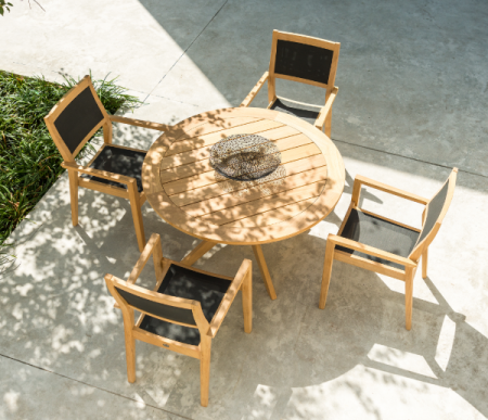 Стол из дерева Alexander Rose TEA- ROBLE BENGAL DINING TABLE 1.45M Ø