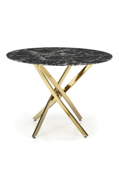 Стол стеклянный PL- HALMAR RAYMOND 2 черный мрамор/ золото