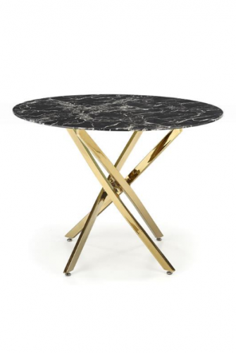 Стол стеклянный PL- HALMAR RAYMOND 2 черный мрамор/ золото