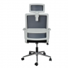 Кресло офисное поворотное INI-  WIND серое/черное/белый каркас  