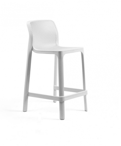 Полубарный стул из полипропилена Nardi DEI- Net Stool Mini (белый/антрацит)