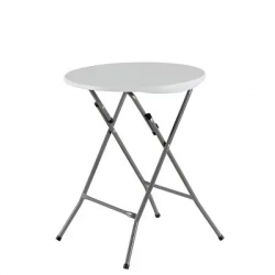Стол складной круглый ECO- ТЕ-1834, диаметр 60 см, белый 
