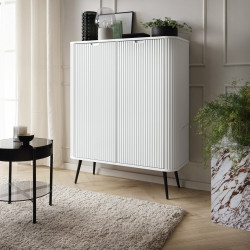 Комод Perfect Home Зова/Zova 2-дверный с черными ножками K103 Белый