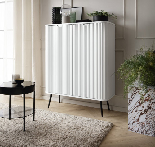 Комод Perfect Home Зова/Zova 2-дверный с черными ножками K103 Белый