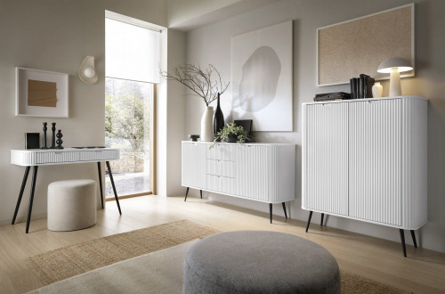Комод Perfect Home Зова/Zova 2-дверный с черными ножками K103 Белый
