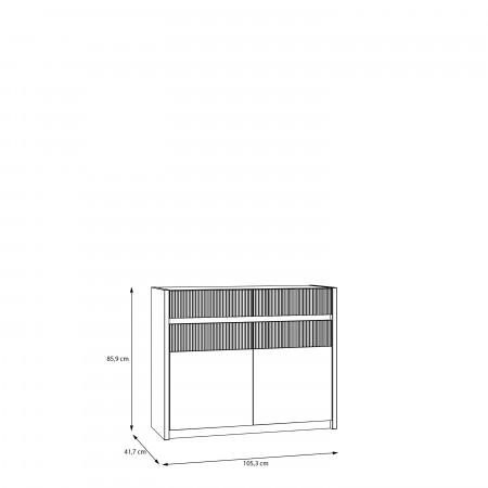 Комод с освещением Forte OAK SQUERE OSQK221B песочный