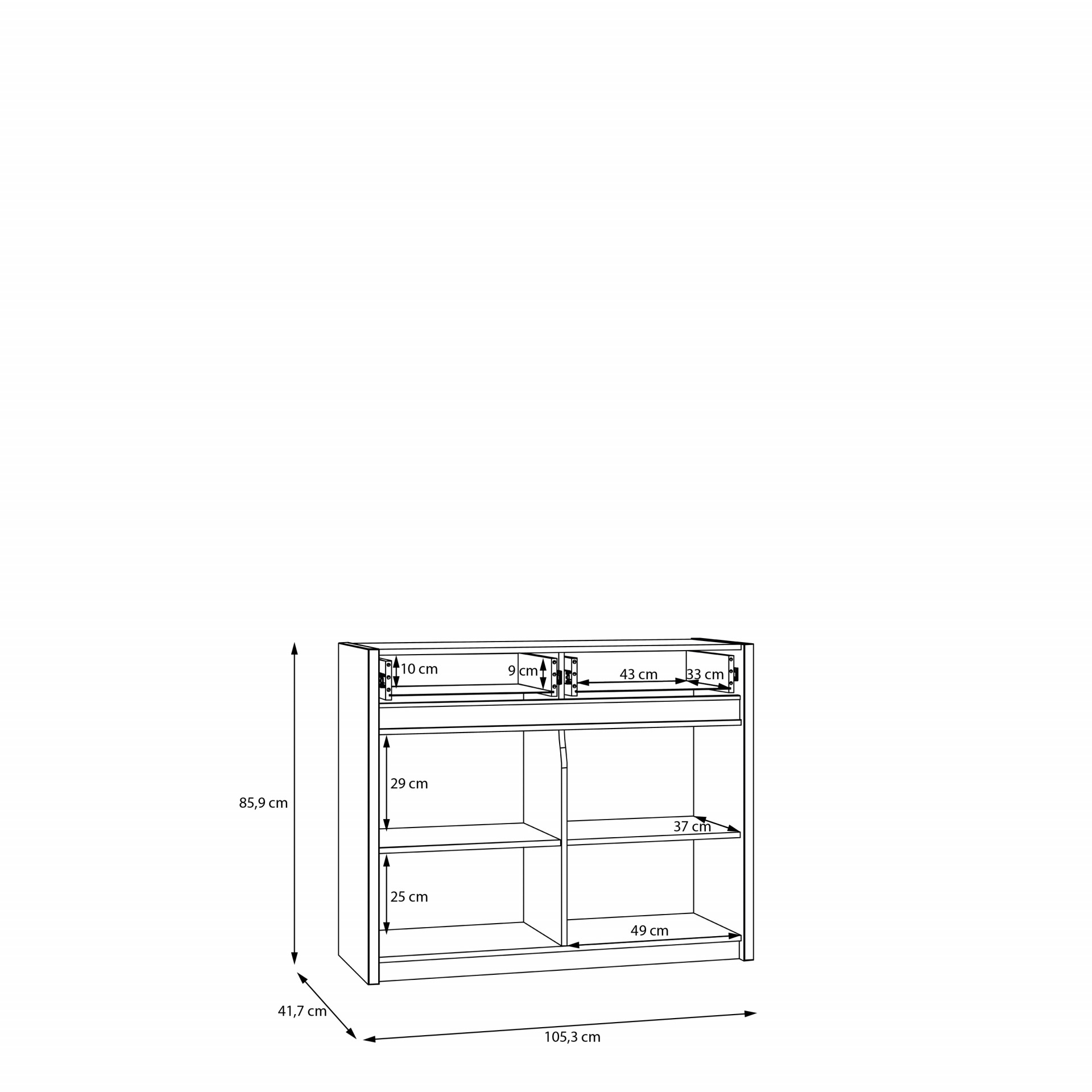 Комод с освещением Forte OAK SQUERE OSQK221B песочный