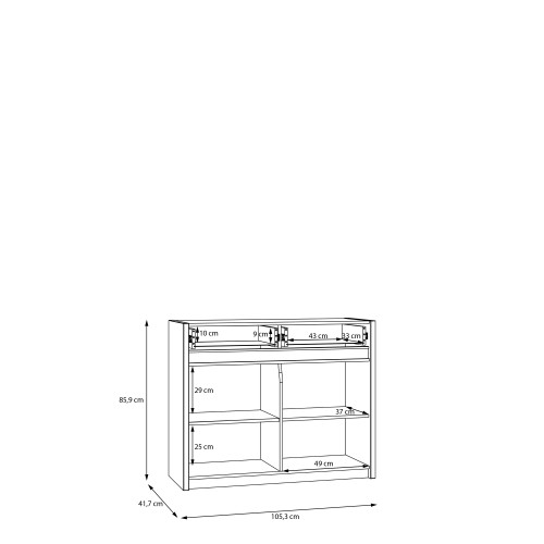 Комод с освещением Forte OAK SQUERE OSQK221B песочный