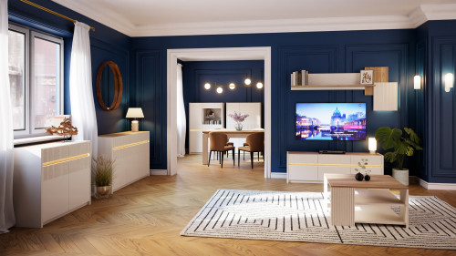 Комод с освещением Forte OAK SQUERE OSQK221B песочный