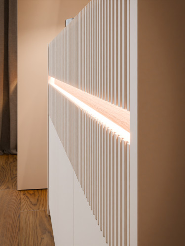 Комод с освещением Forte OAK SQUERE OSQK221B песочный