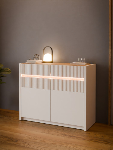 Комод с освещением Forte OAK SQUERE OSQK221B песочный