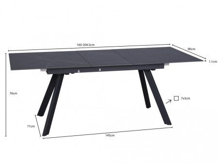 Стол керамический Avn- MARS 160-205x90 Ceramic Black